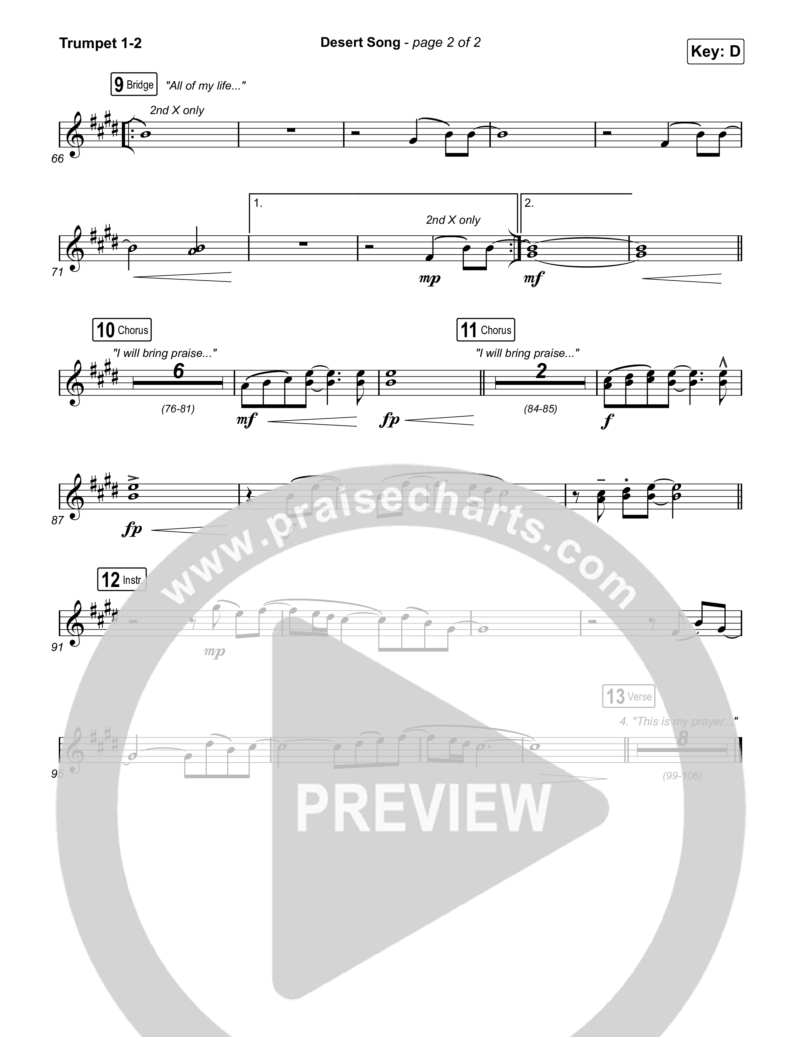 Desert Song Trumpet 1,2 (Brooke Ligertwood)