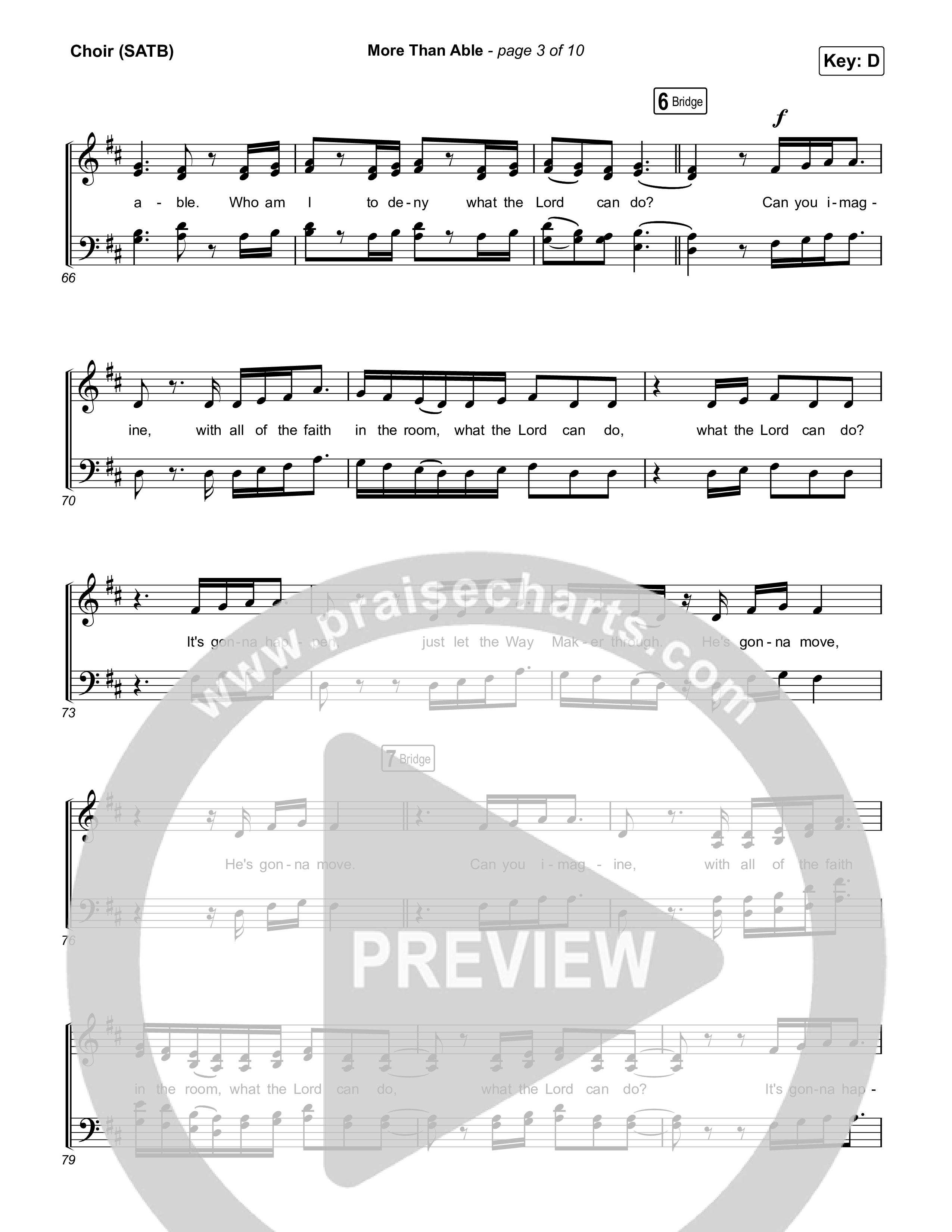 More Than Able Choir Sheet (SATB) (Maverick City Music / Tasha Cobbs Leonard)