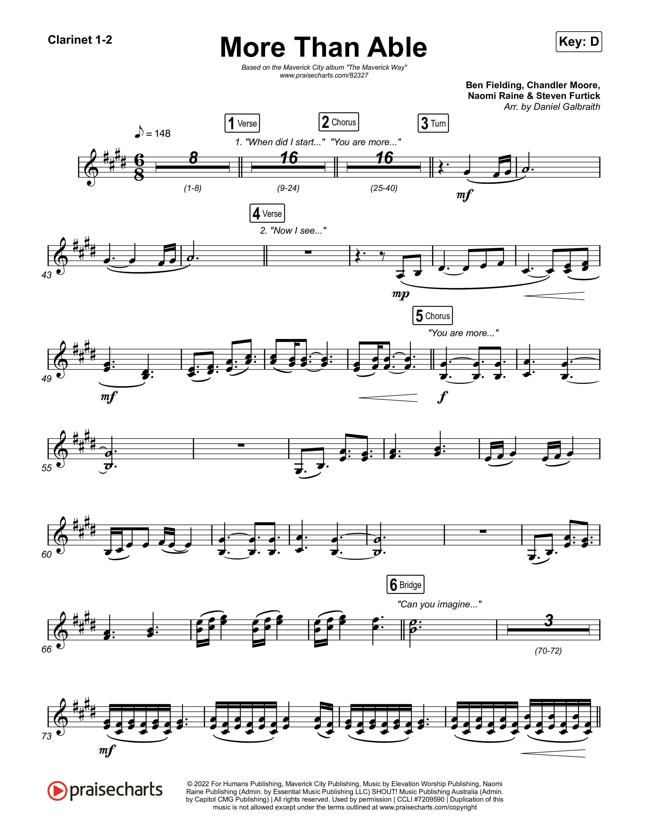 More Than Able Clarinet 1/2 (Maverick City Music / Tasha Cobbs Leonard)