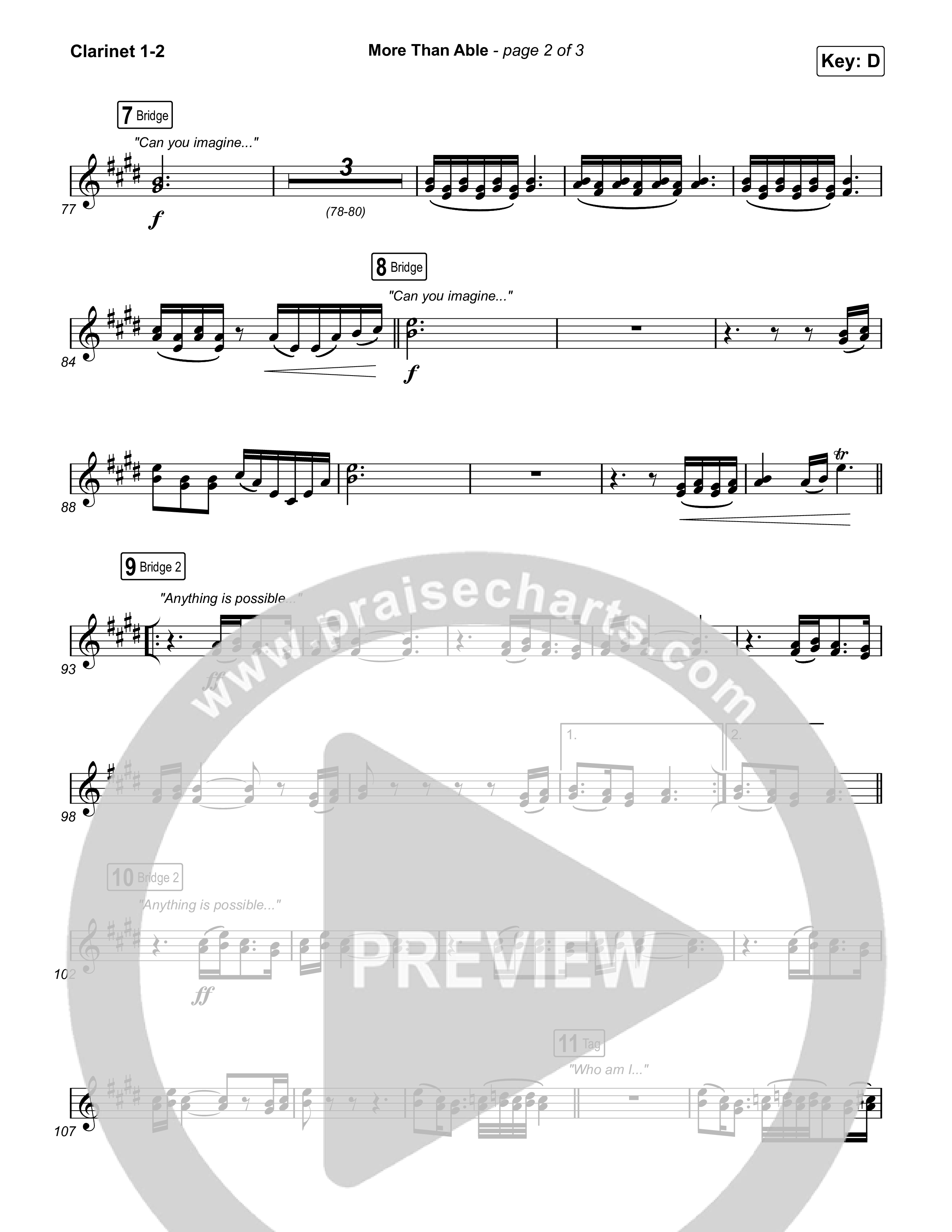 More Than Able Clarinet 1,2 (Maverick City Music / Tasha Cobbs Leonard)
