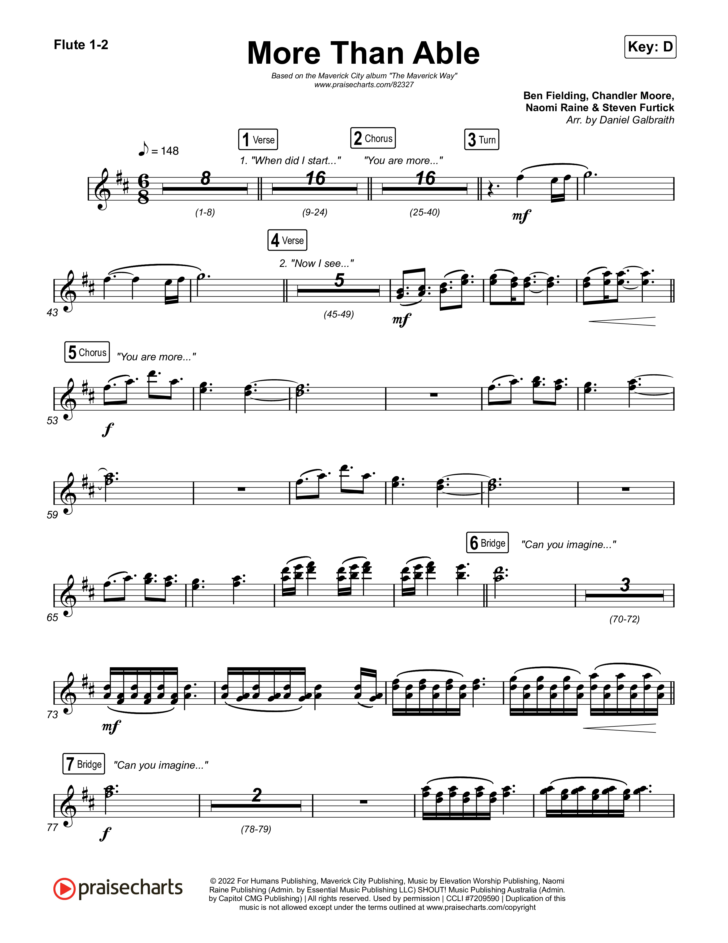 More Than Able Flute 1,2 (Maverick City Music / Tasha Cobbs Leonard)
