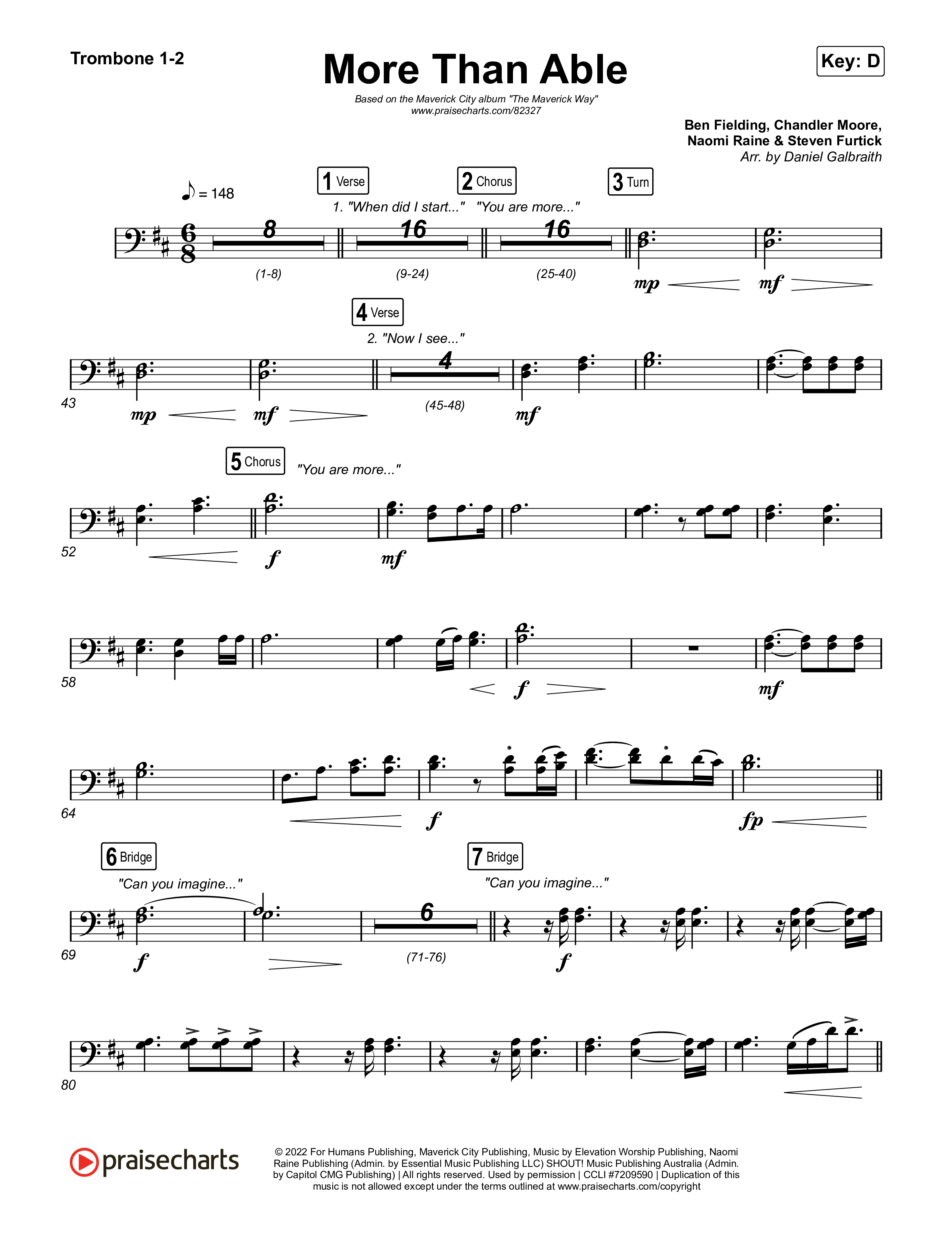 More Than Able Trombone 1,2 (Maverick City Music / Tasha Cobbs Leonard)