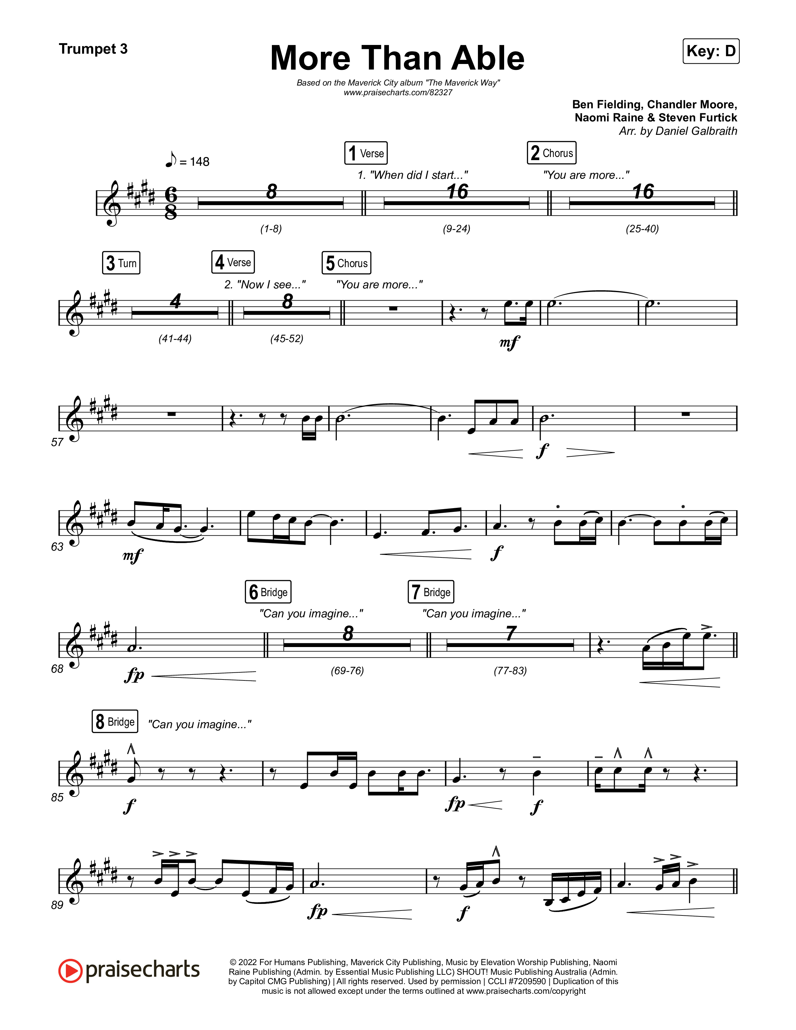 More Than Able Trumpet 3 (Maverick City Music / Tasha Cobbs Leonard)