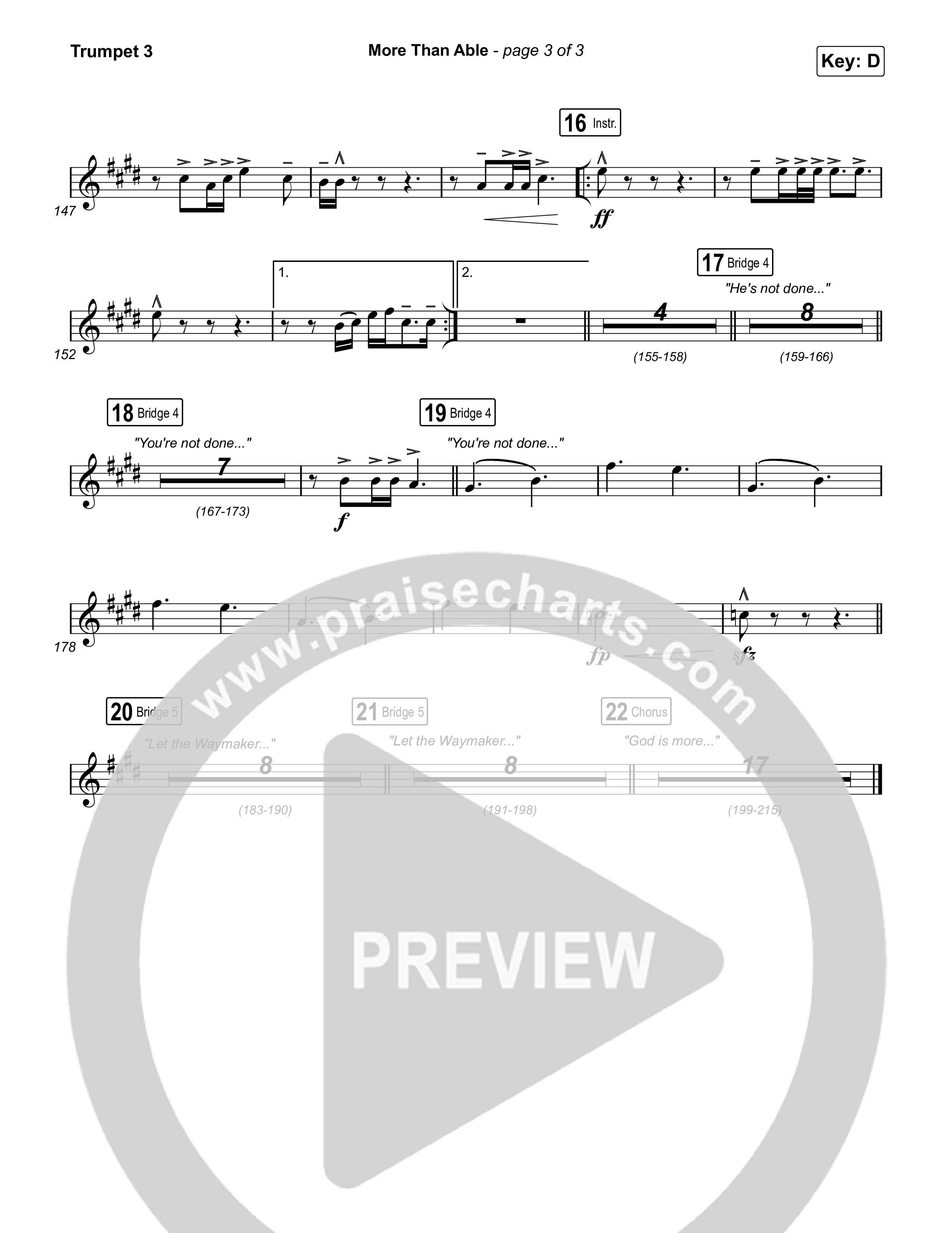 More Than Able Trumpet 3 (Maverick City Music / Tasha Cobbs Leonard)