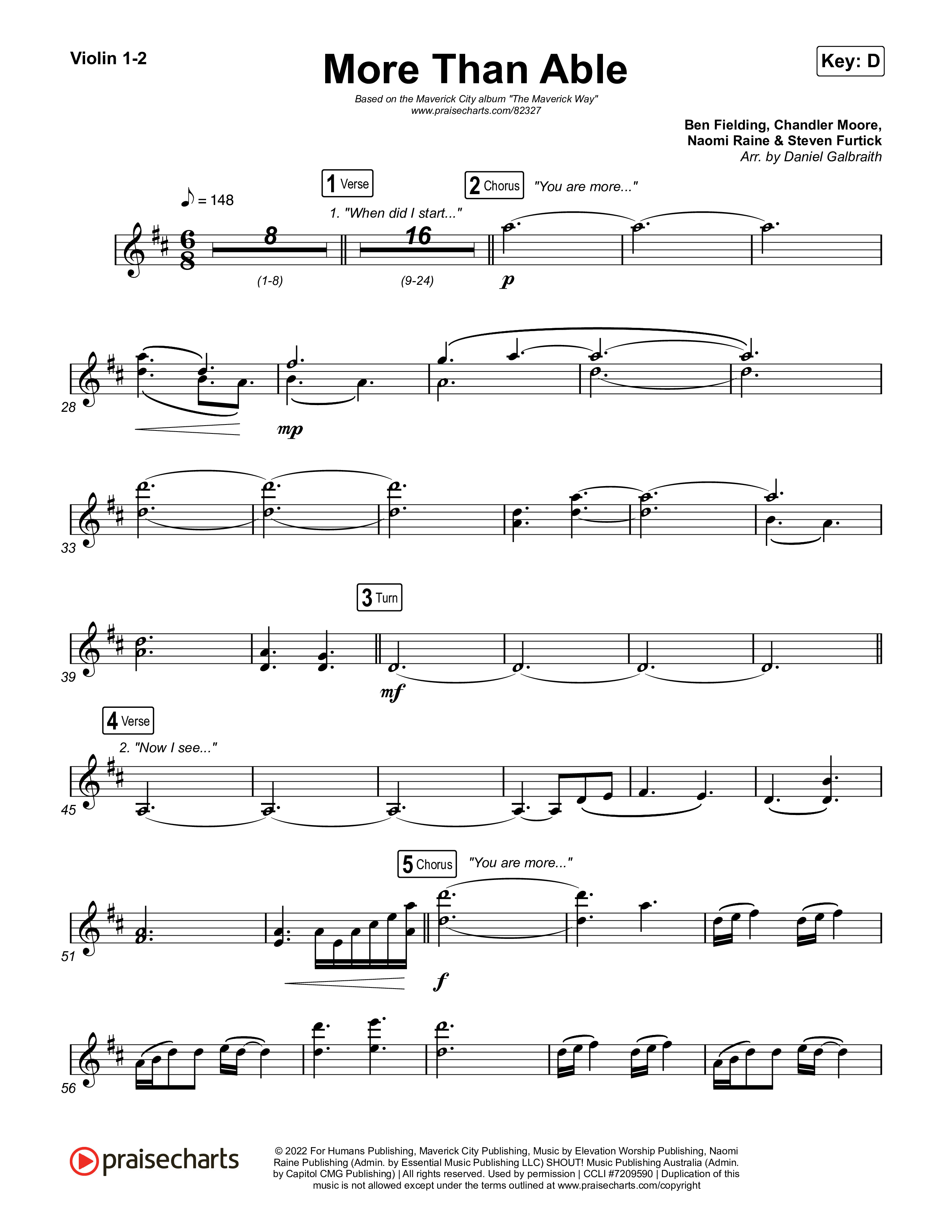More Than Able Violin 1,2 (Maverick City Music / Tasha Cobbs Leonard)