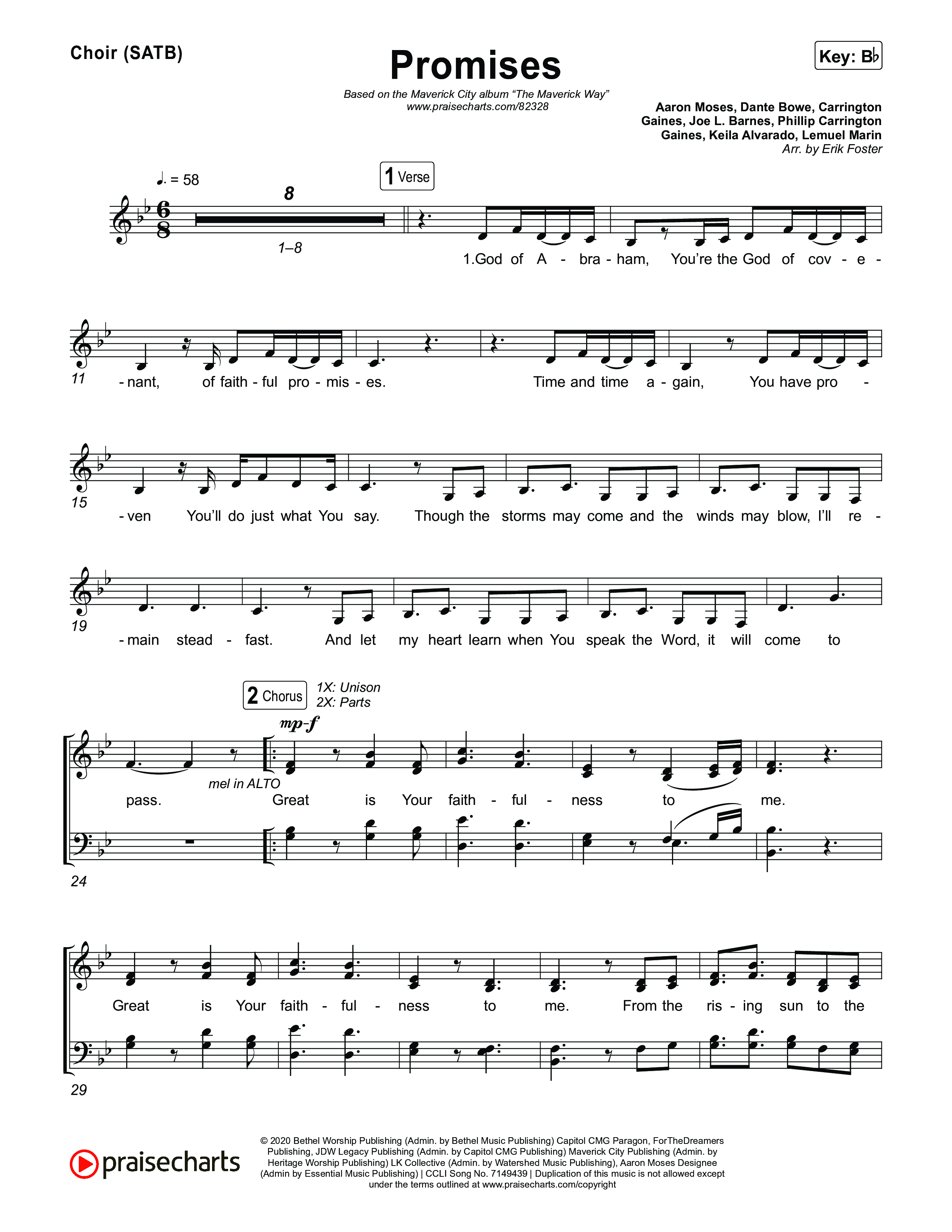 Promises Choir Sheet (SATB) (Maverick City Music)