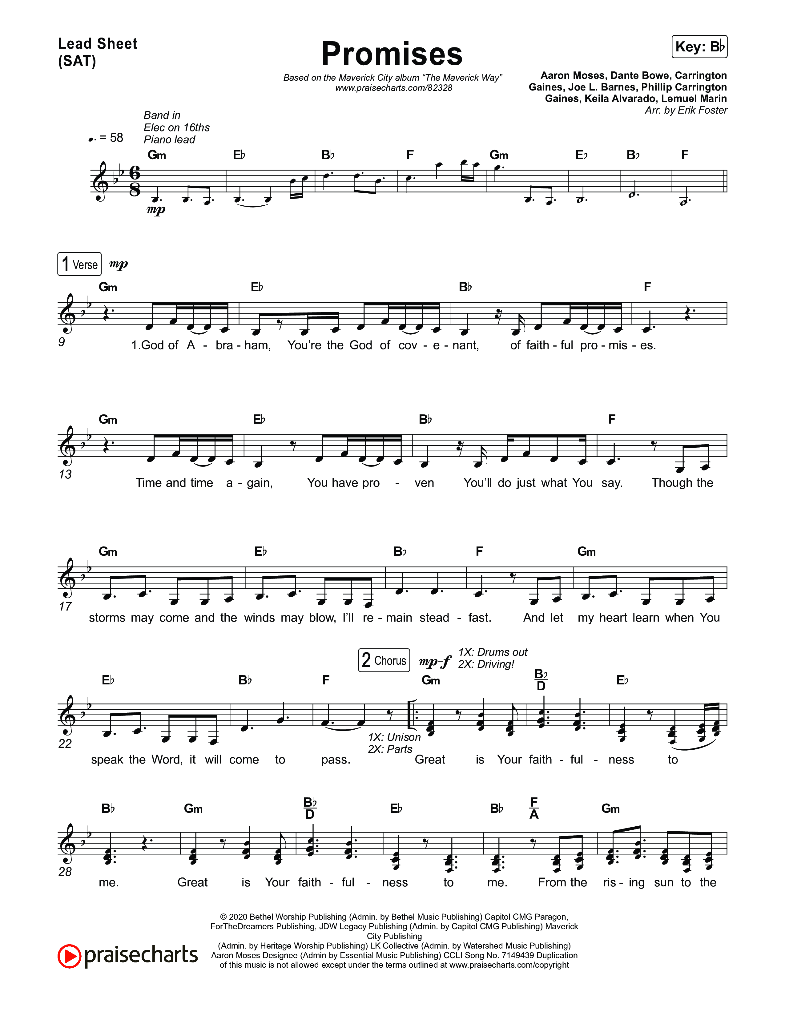 Promises Lead Sheet (SAT) (Maverick City Music)