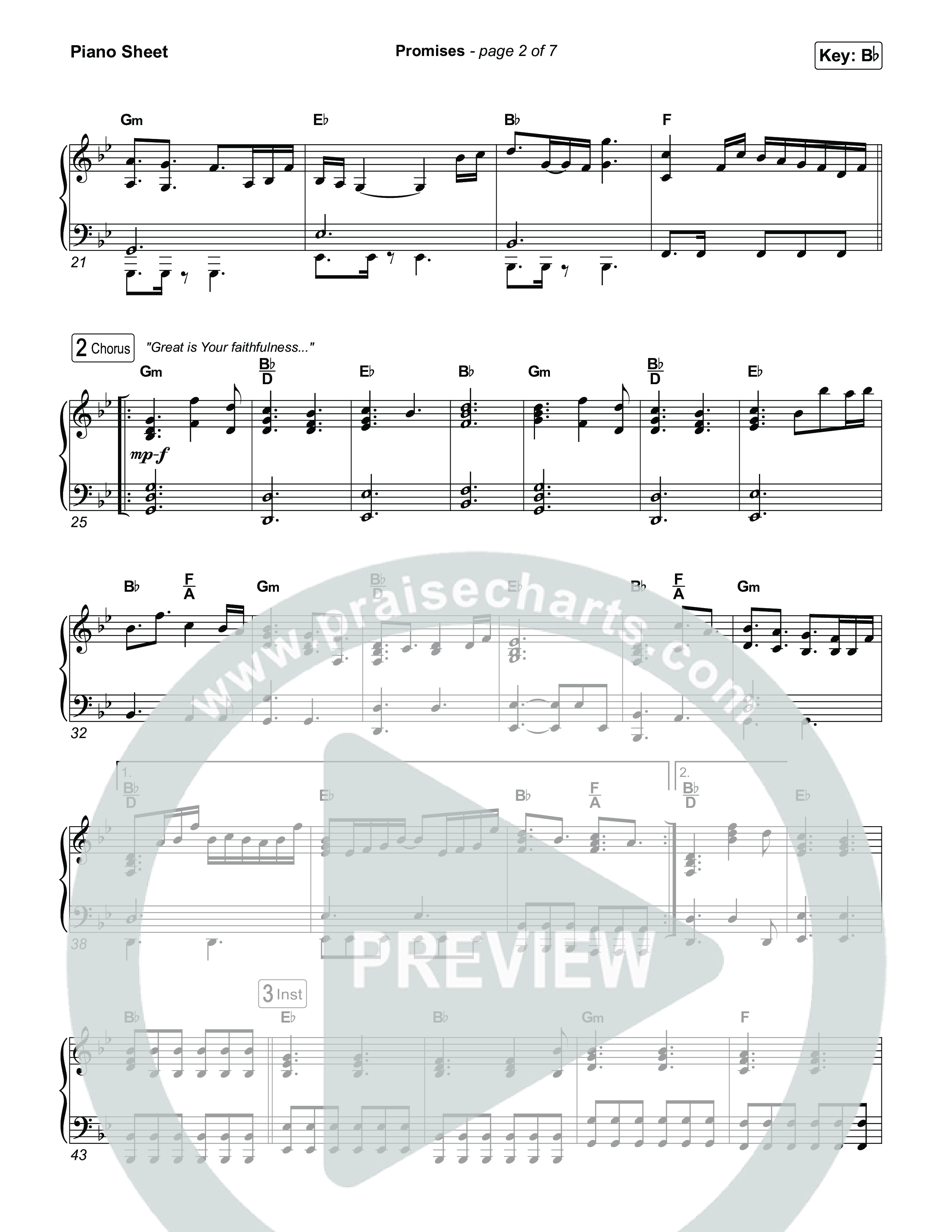 Promises Piano Sheet (Maverick City Music)