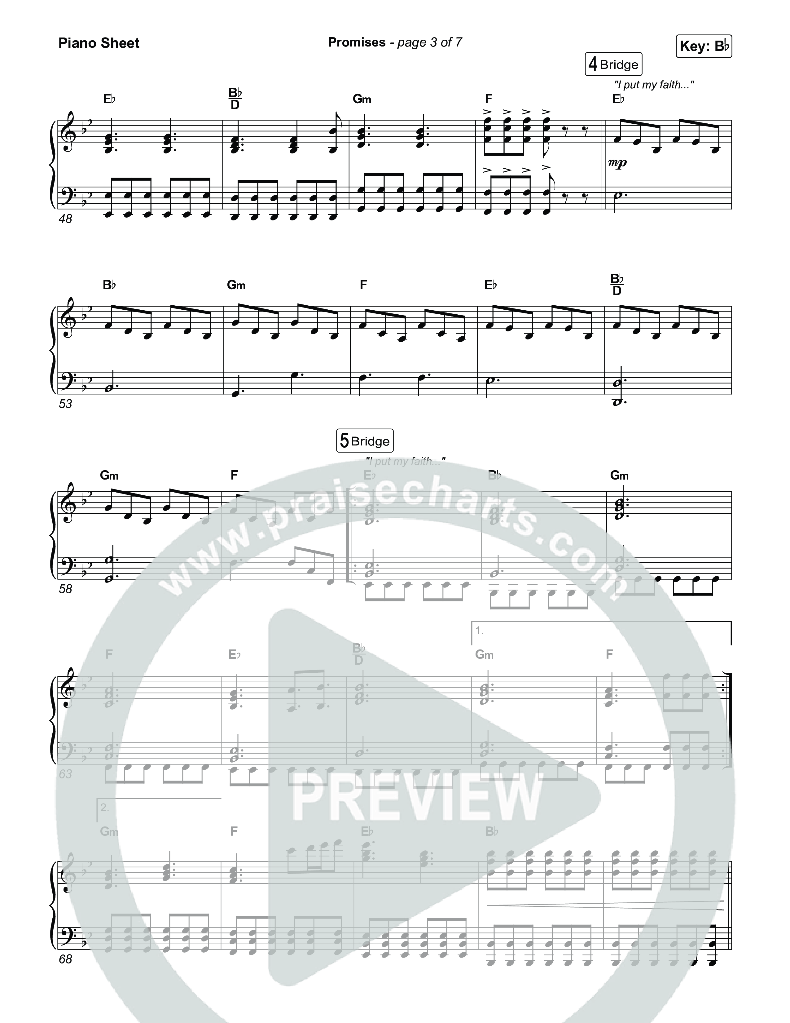 Promises Piano Sheet (Maverick City Music)