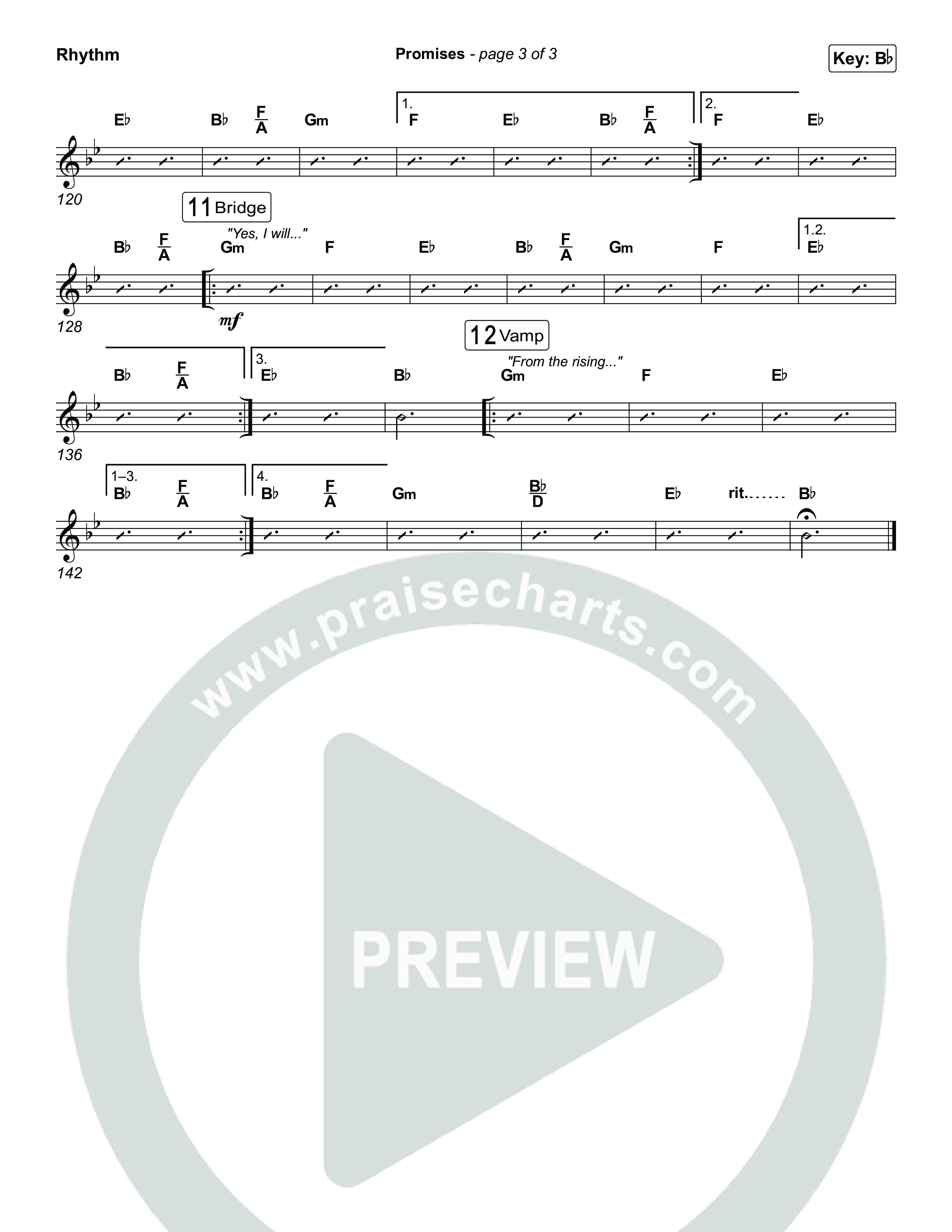 Promises Rhythm Chart (Maverick City Music)