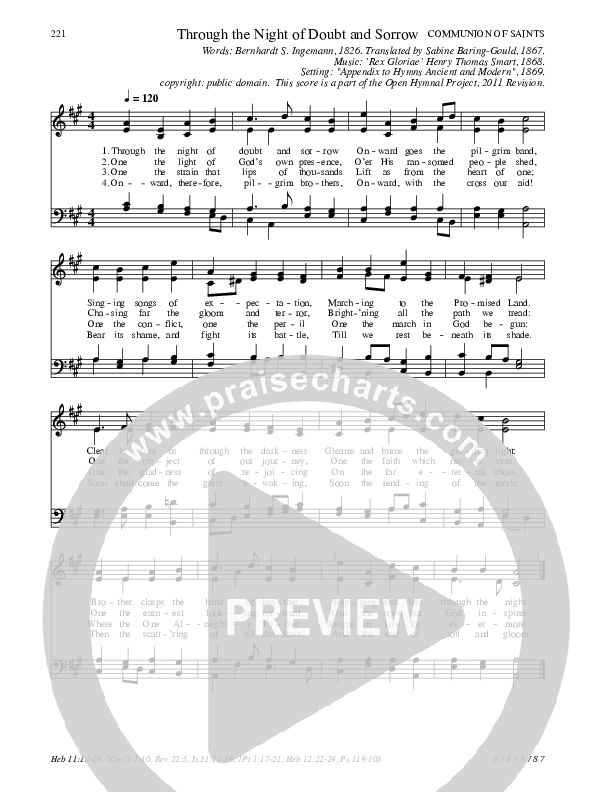 Through The Night Of Doubt And Sorrow Hymn Sheet (SATB) (Traditional Hymn)