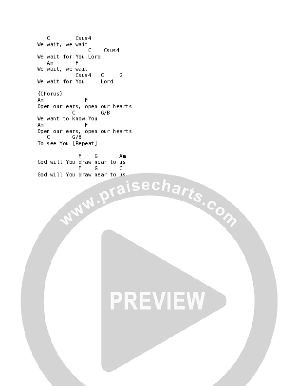 As We Wait (Live) Chord Chart (Worship For Everyone / Nick & Becky Drake)