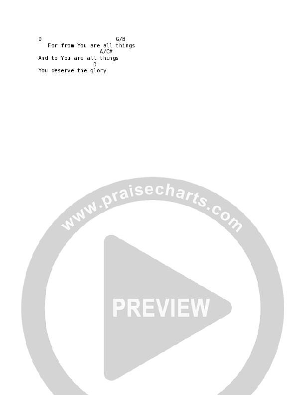 Worthy Of It All (Live) Chord Chart (Village Lights)