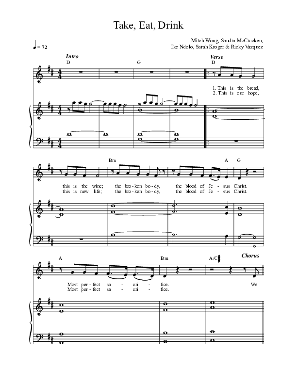 Take Eat Drink Rhythm/Vocal (Village Lights / Sarah Kroger)