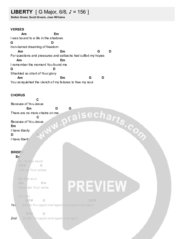 Liberty Chords PDF (Stefan Green) PraiseCharts