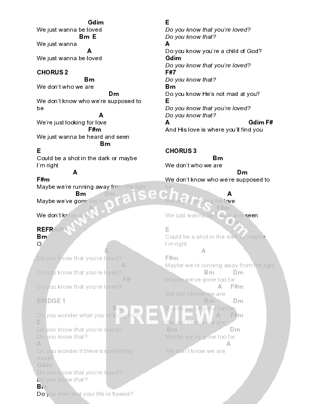 Who We R Chord Chart (Fellowship Creative)
