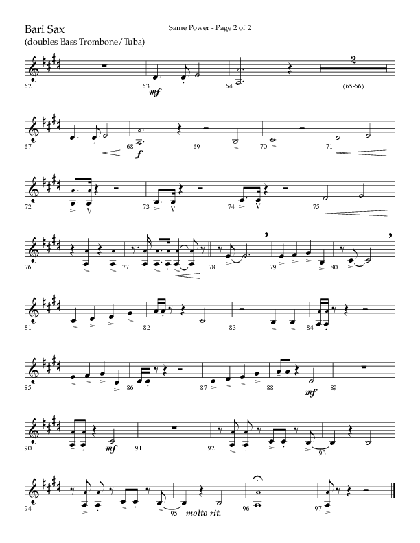 Same Power (Choral Anthem SATB) Bari Sax (Lifeway Choral / Arr. Bradley Knight)