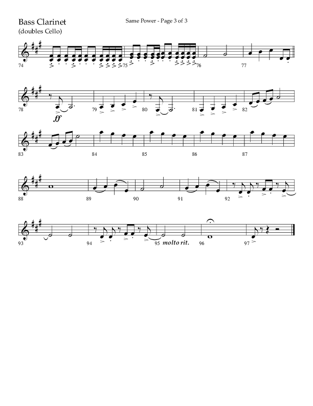 Same Power (Choral Anthem SATB) Bass Clarinet (Lifeway Choral / Arr. Bradley Knight)