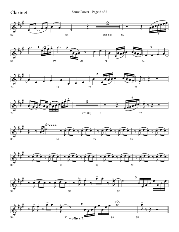 Same Power (Choral Anthem SATB) Clarinet 1/2 (Lifeway Choral / Arr. Bradley Knight)