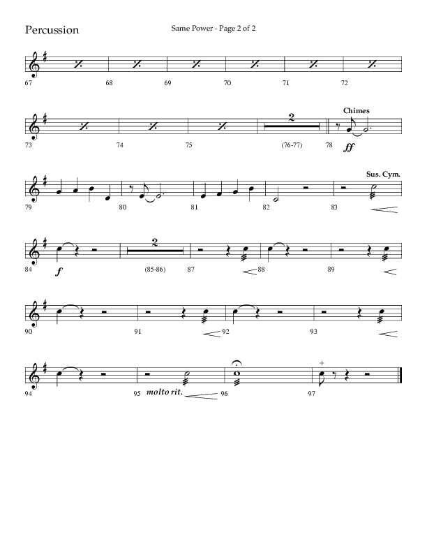 Same Power (Choral Anthem SATB) Percussion (Lifeway Choral / Arr. Bradley Knight)