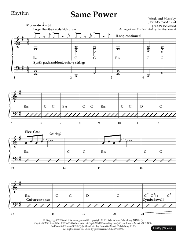 Same Power (Choral Anthem SATB) Lead Melody & Rhythm (Lifeway Choral / Arr. Bradley Knight)