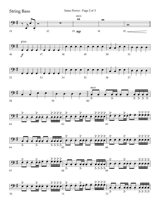 Same Power (Choral Anthem SATB) String Bass (Lifeway Choral / Arr. Bradley Knight)
