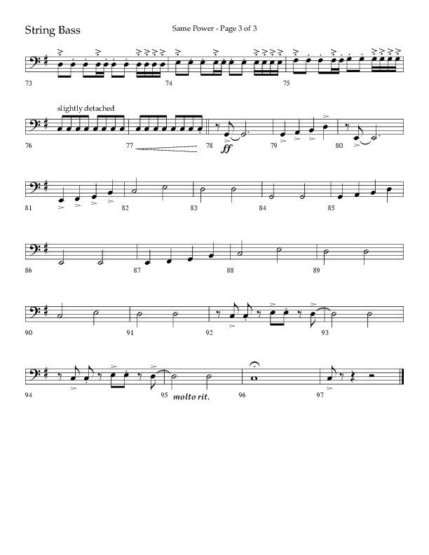 Same Power (Choral Anthem SATB) String Bass (Lifeway Choral / Arr. Bradley Knight)