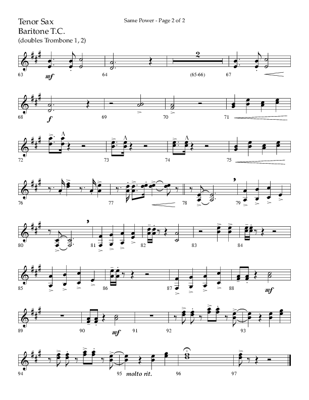 Same Power (Choral Anthem SATB) Tenor Sax/Baritone T.C. (Lifeway Choral / Arr. Bradley Knight)