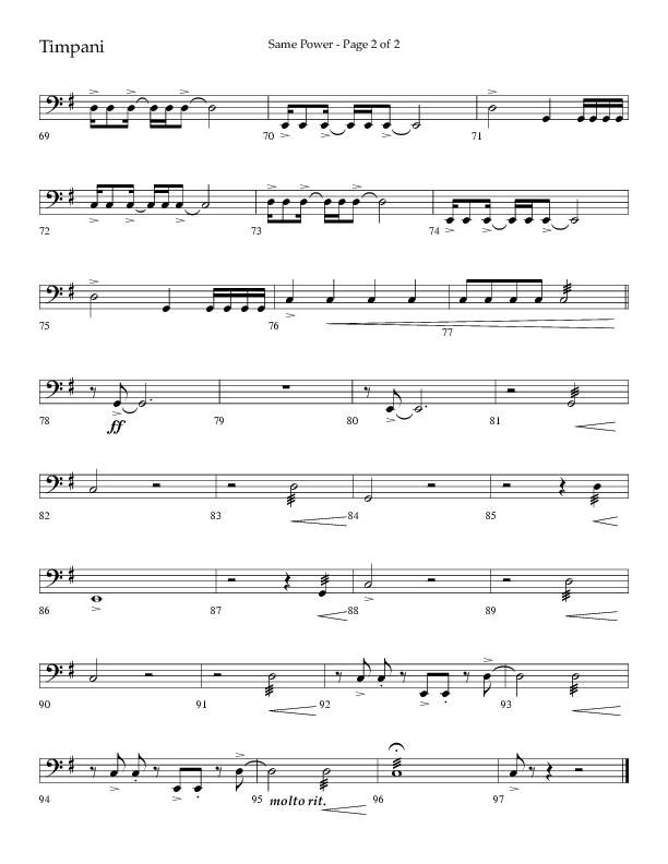 Same Power (Choral Anthem SATB) Timpani (Lifeway Choral / Arr. Bradley Knight)