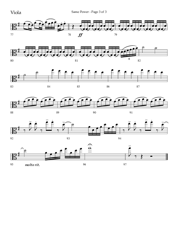 Same Power (Choral Anthem SATB) Viola (Lifeway Choral / Arr. Bradley Knight)