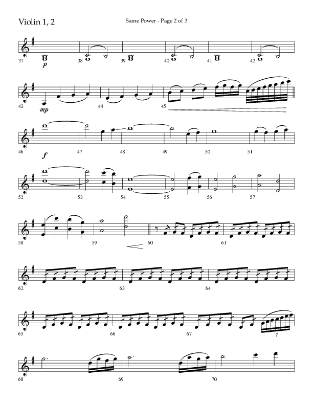 Same Power (Choral Anthem SATB) Violin 1/2 (Lifeway Choral / Arr. Bradley Knight)