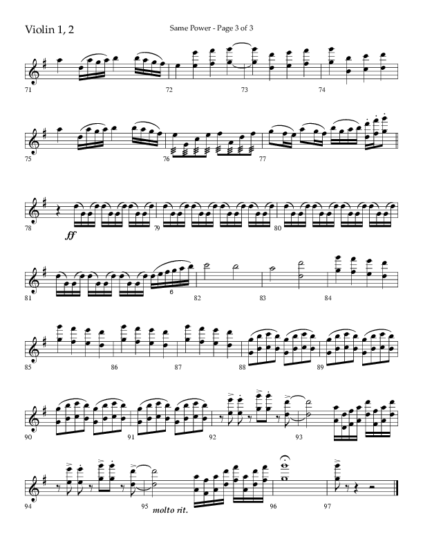 Same Power (Choral Anthem SATB) Violin 1/2 (Lifeway Choral / Arr. Bradley Knight)