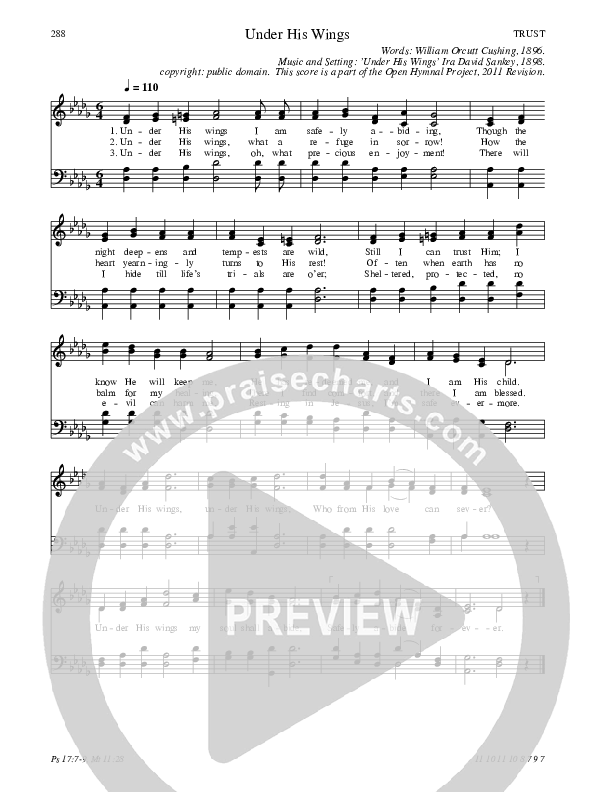 Under His Wings Hymn Sheet (SATB) (Traditional Hymn)