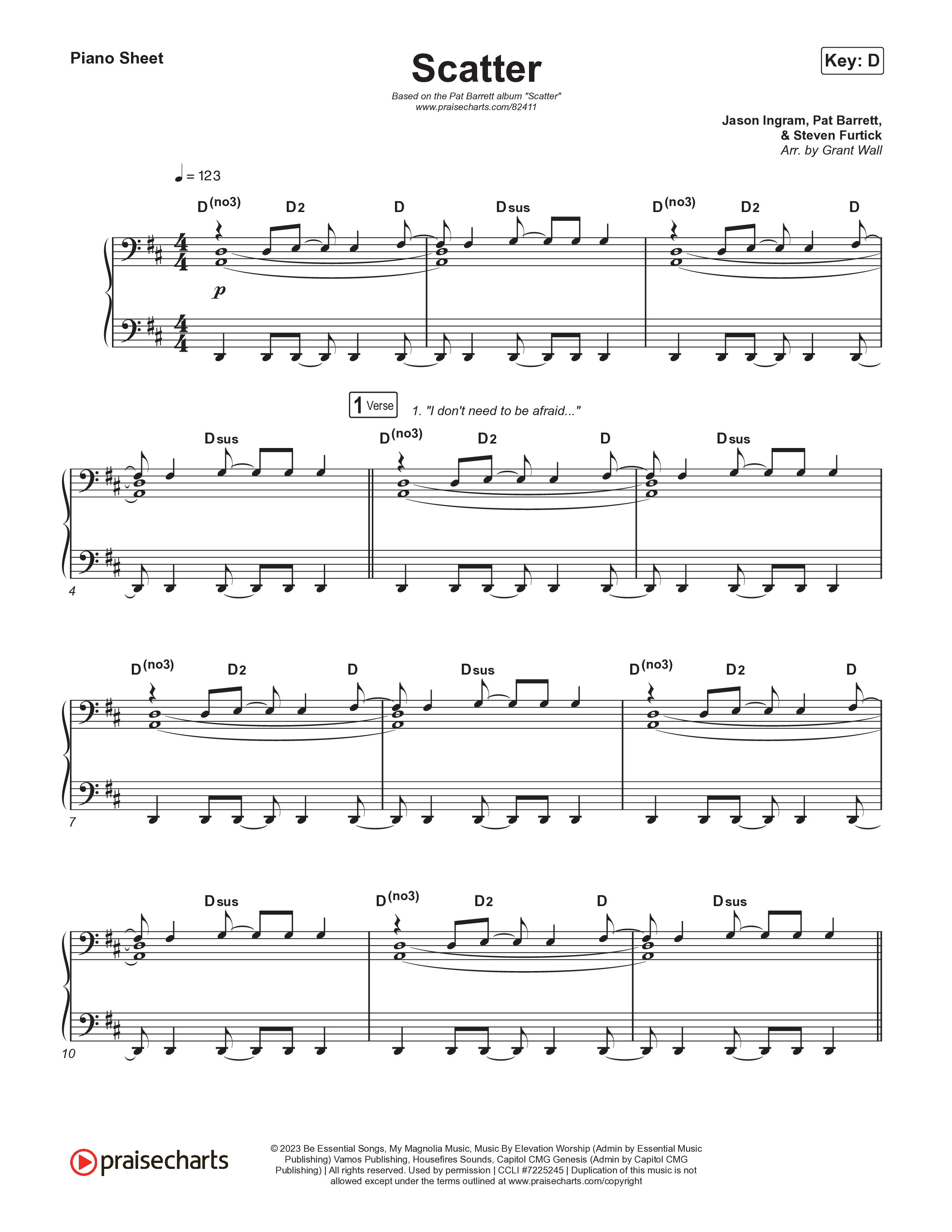 Scatter Piano Sheet (Pat Barrett)