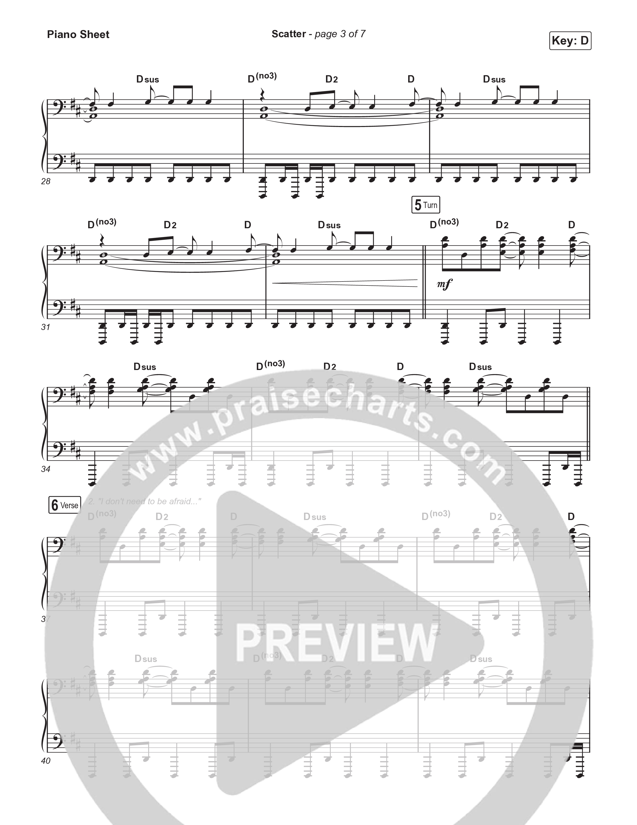 Scatter Piano Sheet (Pat Barrett)