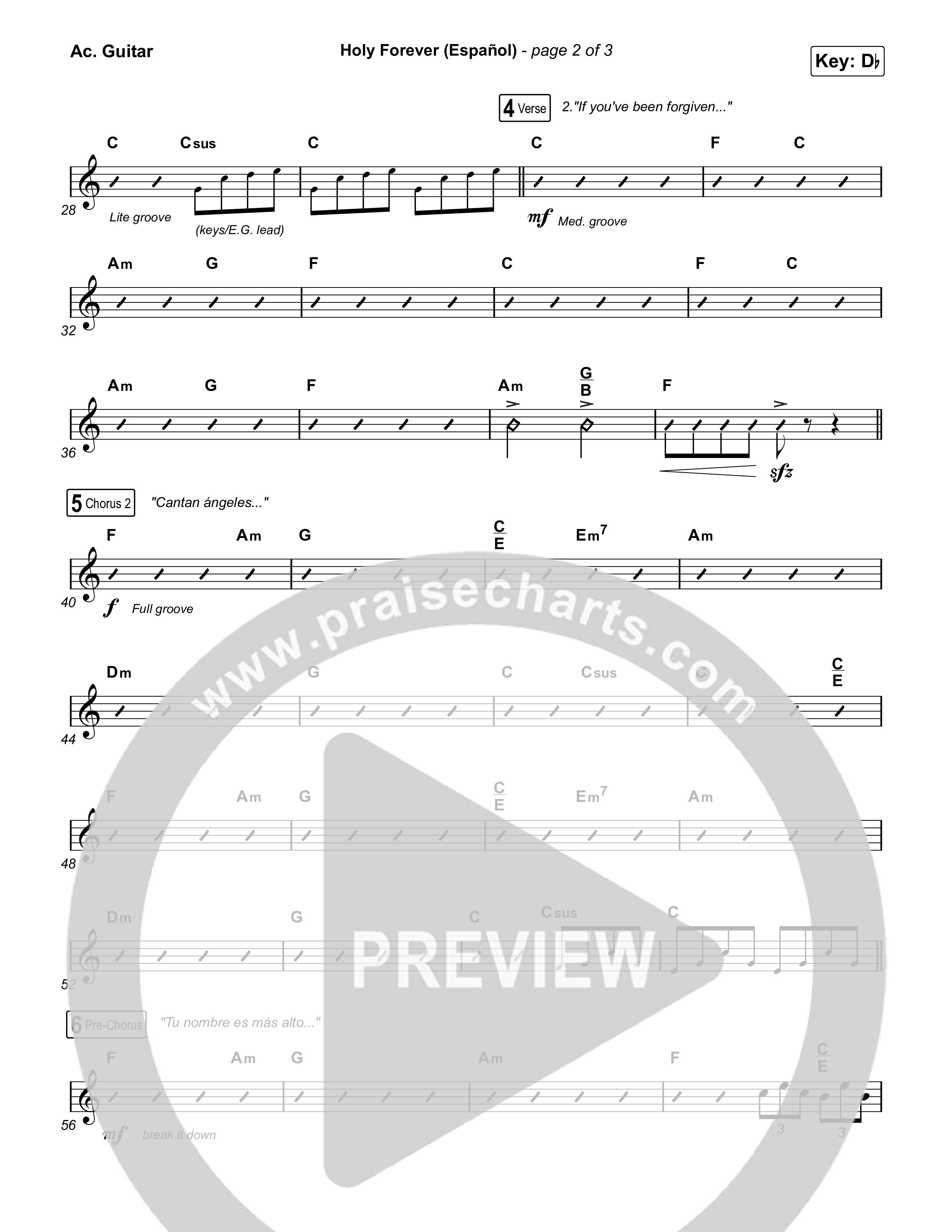 Holy Forever (Español) Acoustic Guitar (Chris Tomlin / Miel San Marcos)