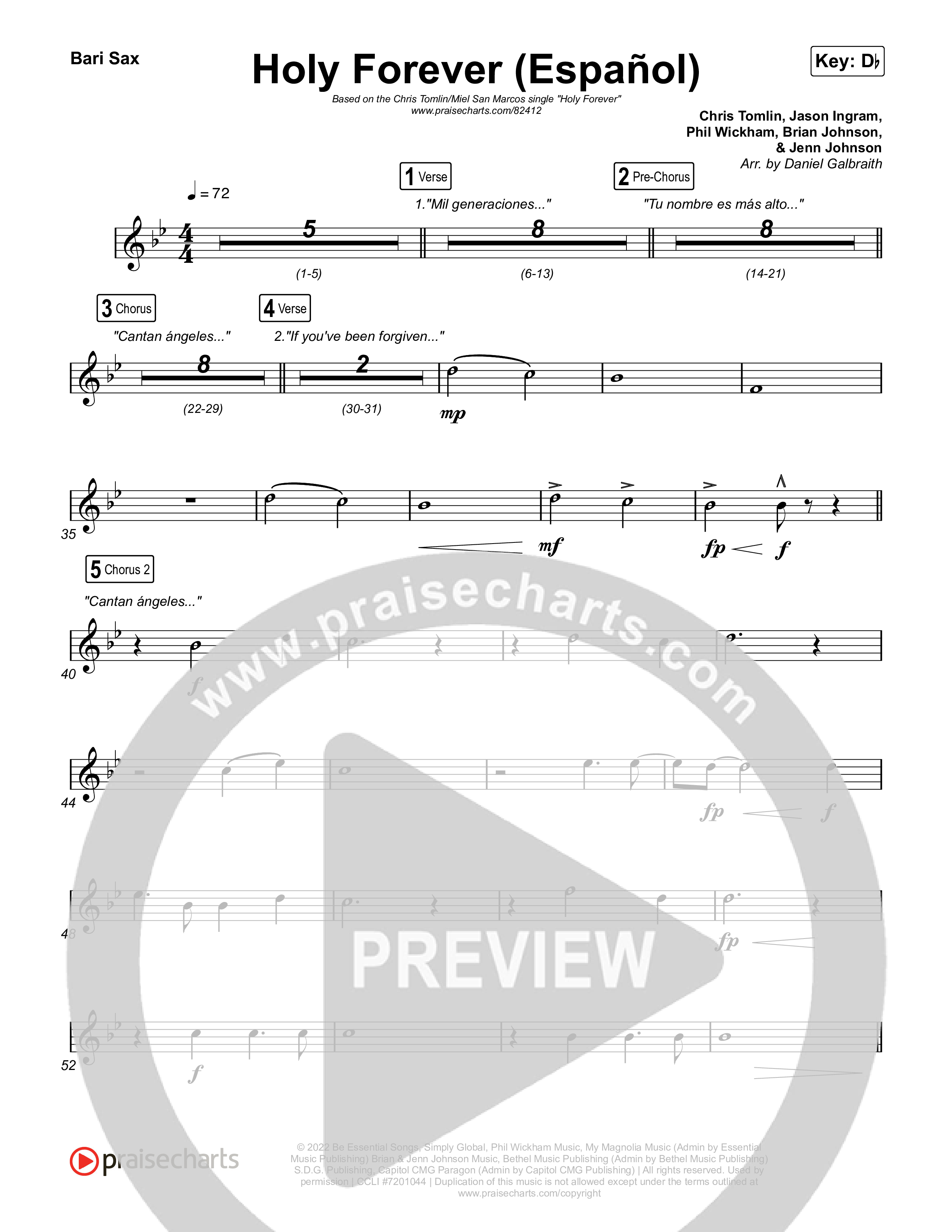 Holy Forever (Español) Bari Sax (Chris Tomlin / Miel San Marcos)