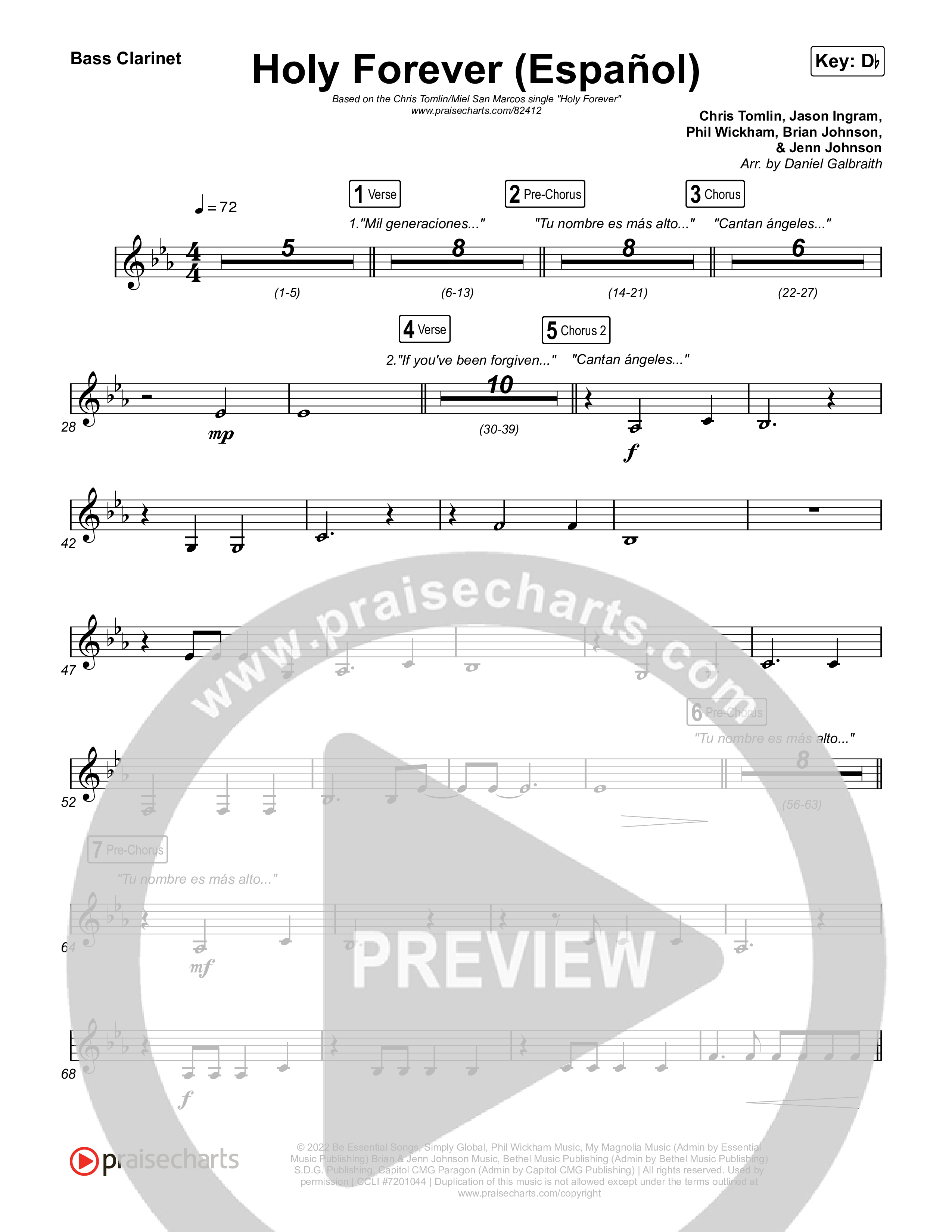 Holy Forever (Español) Clarinet 1,2 (Chris Tomlin / Miel San Marcos)