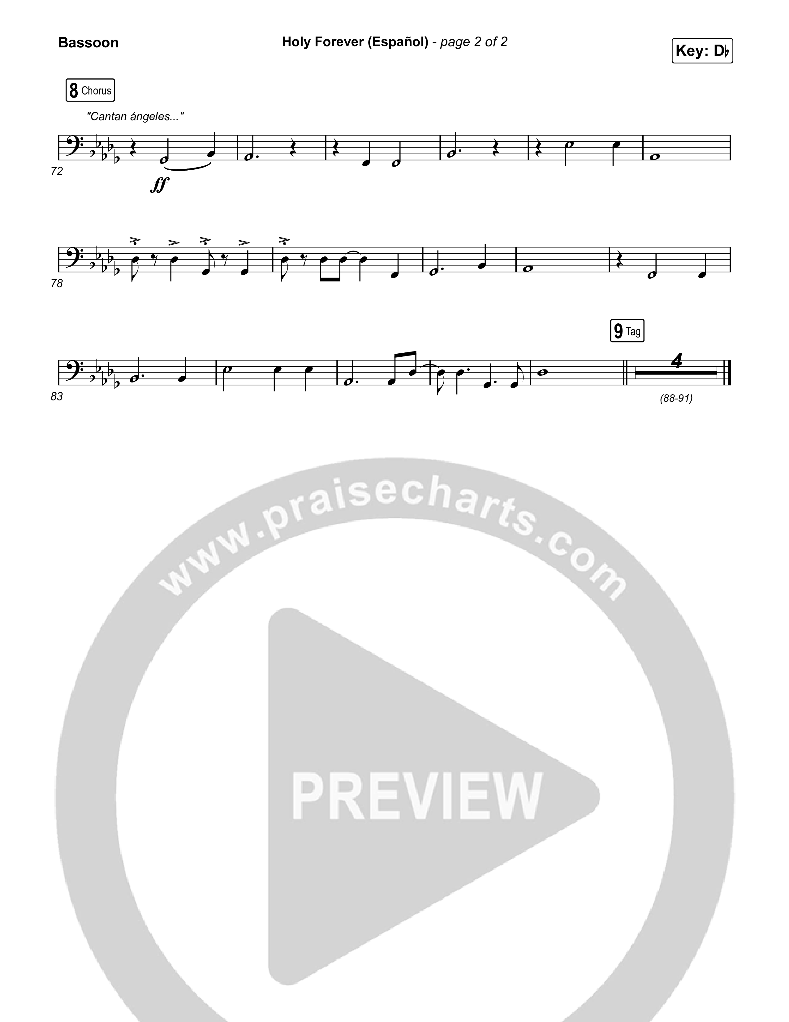 Holy Forever (Español) Bassoon (Chris Tomlin / Miel San Marcos)