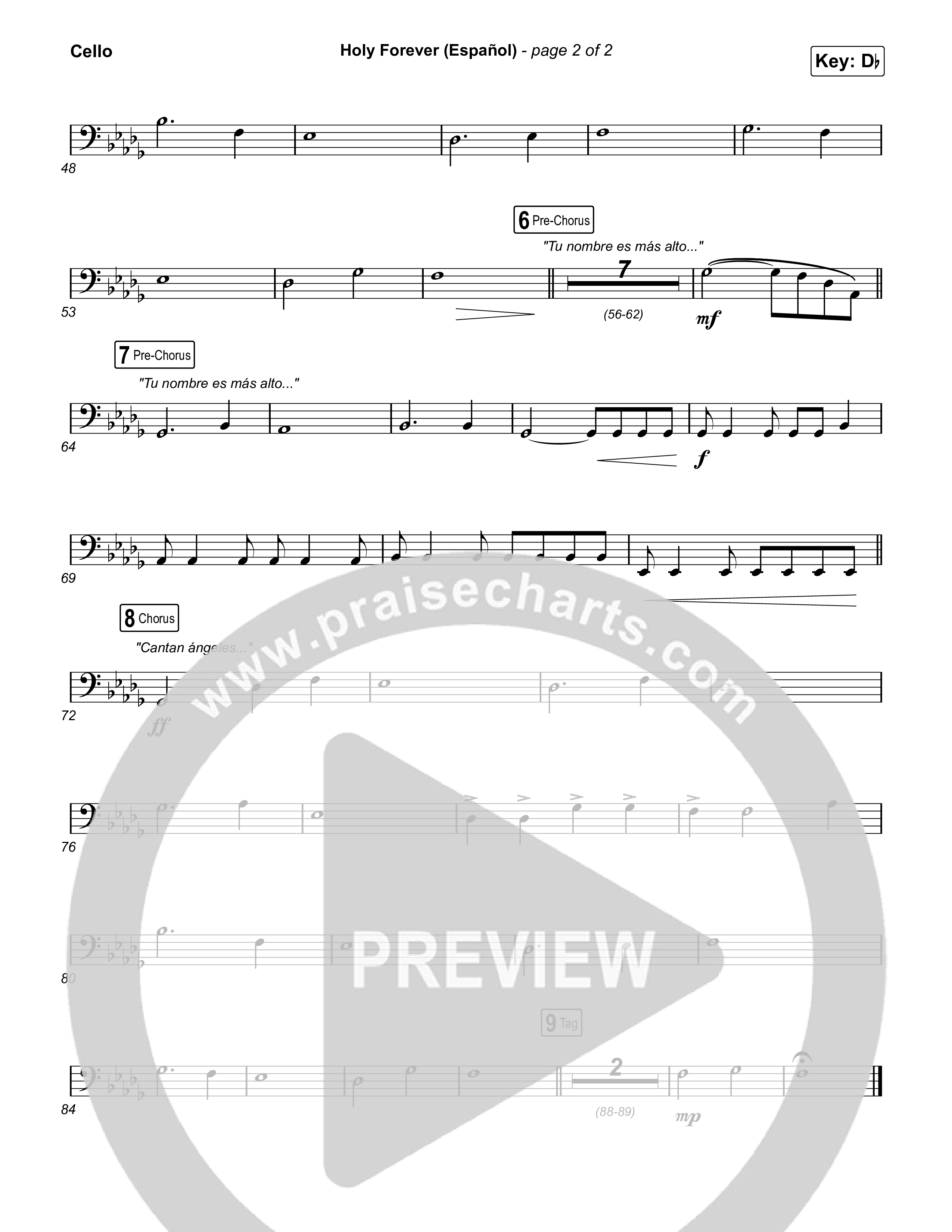 Holy Forever (Español) Cello (Chris Tomlin / Miel San Marcos)