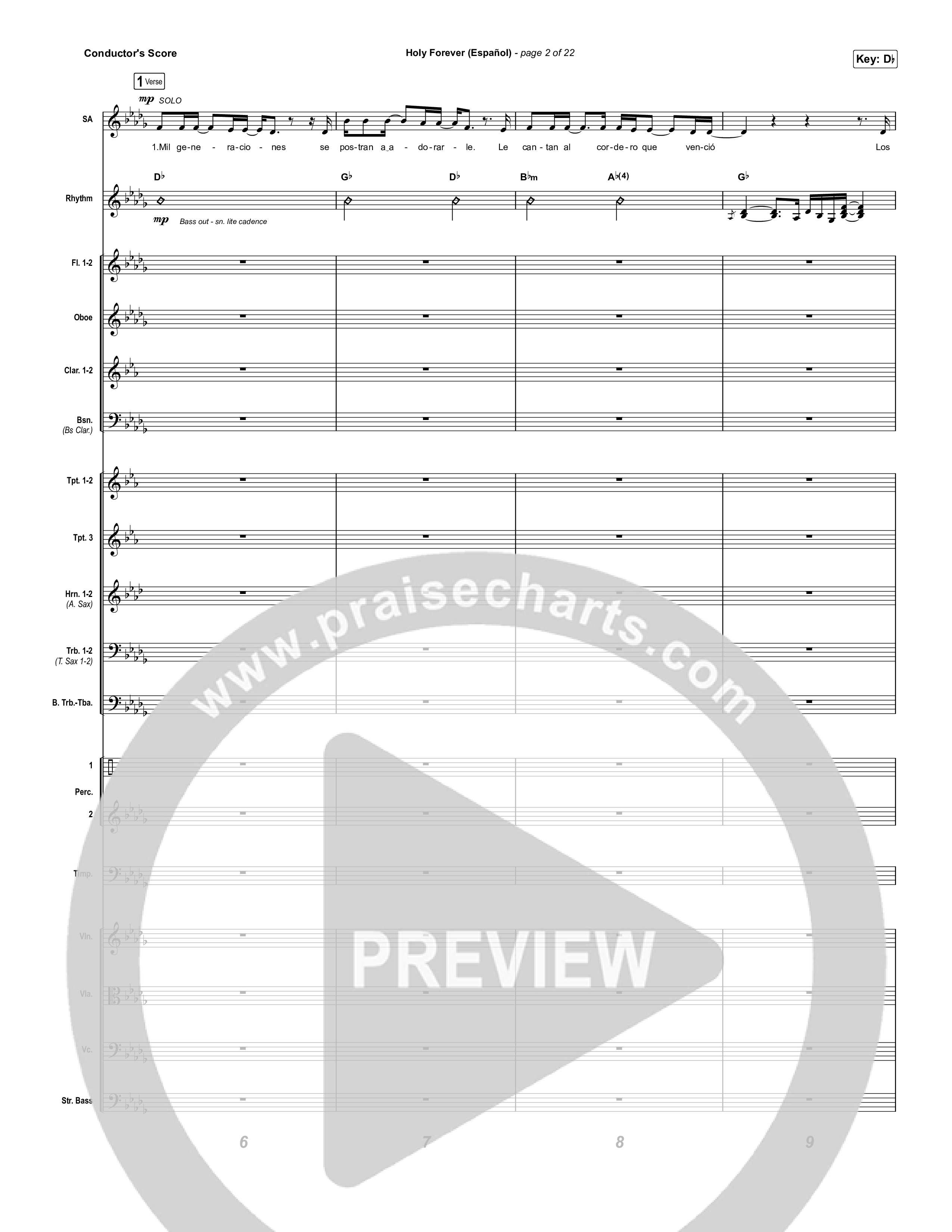 Holy Forever (Español) Conductor's Score (Chris Tomlin / Miel San Marcos)