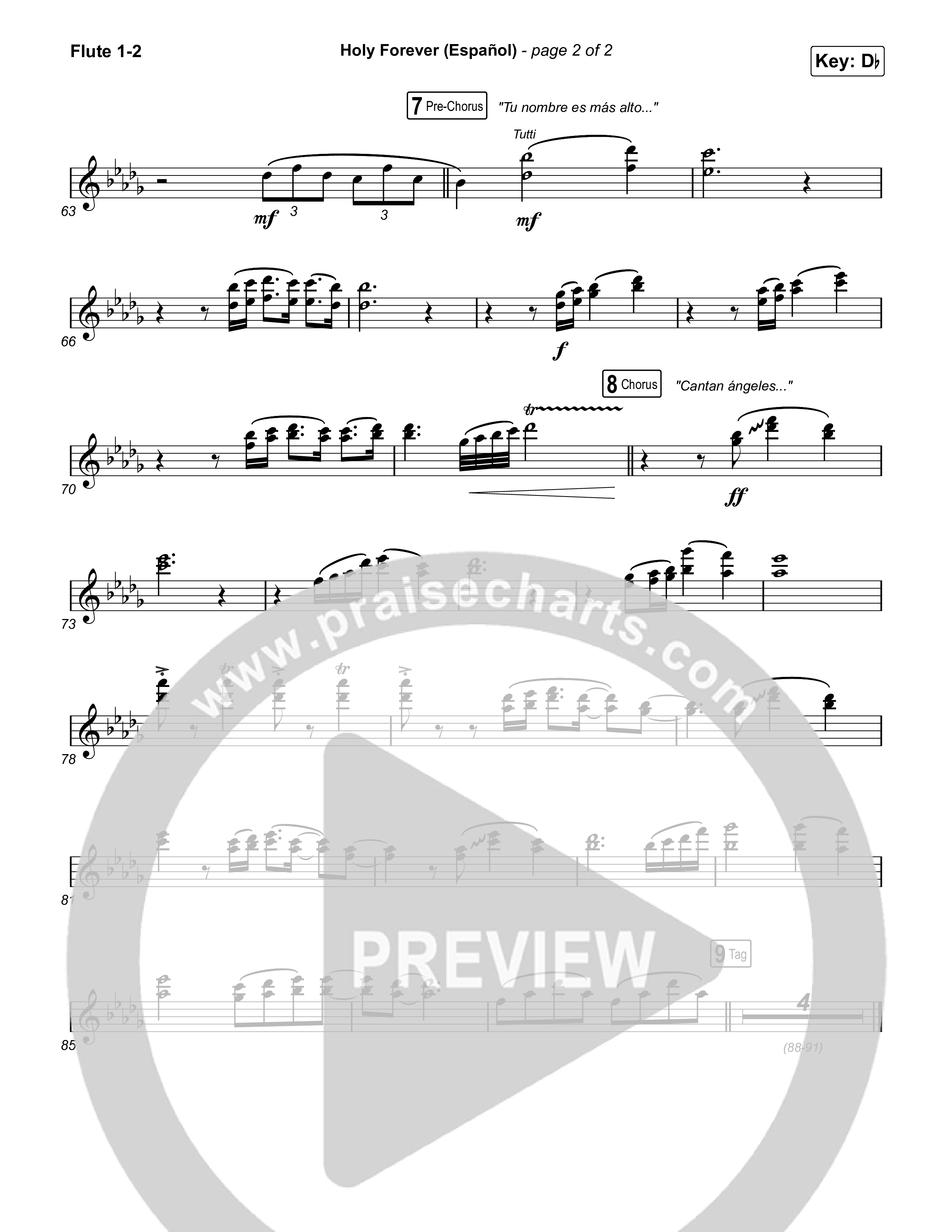 Holy Forever (Español) Flute 1,2 (Chris Tomlin / Miel San Marcos)