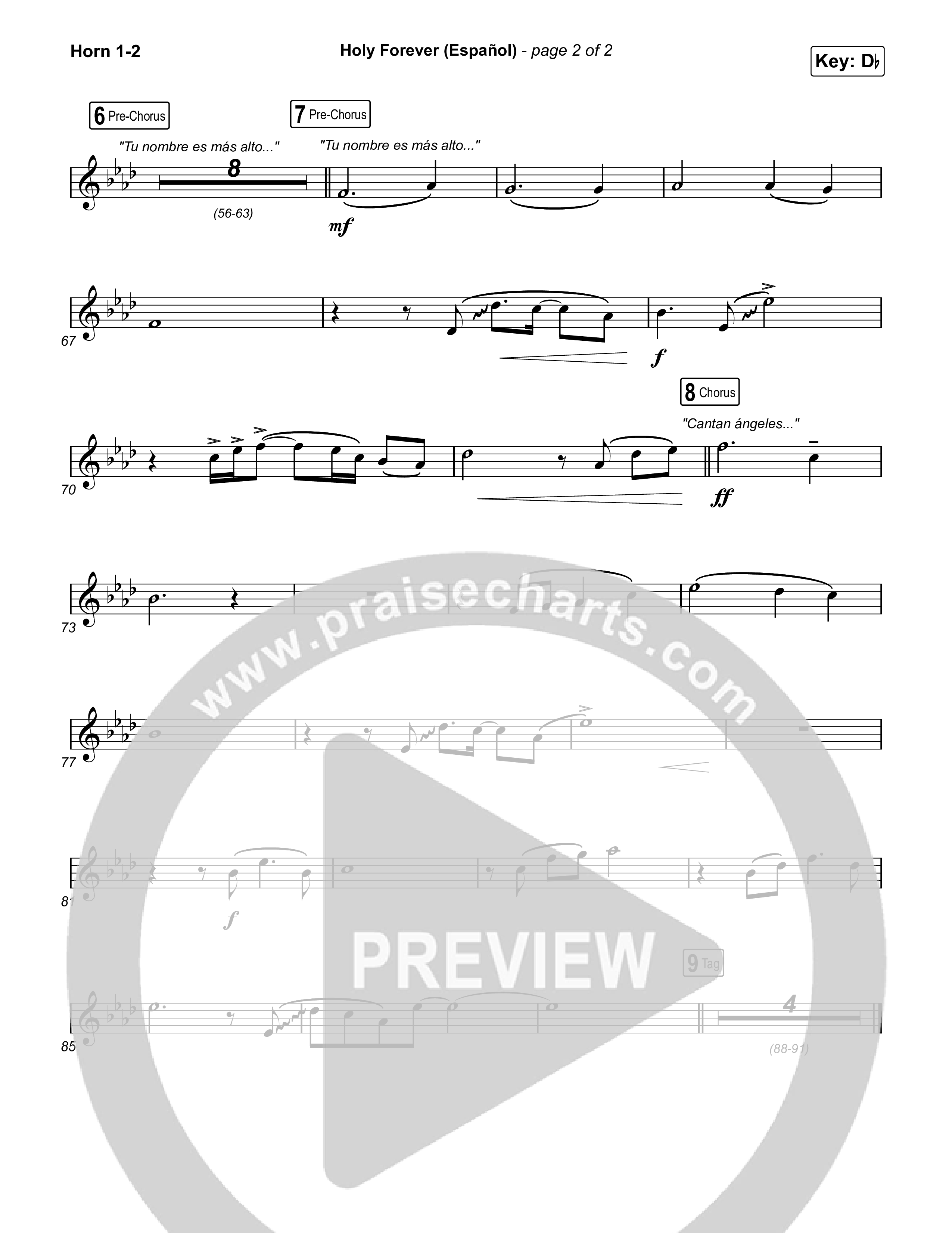 Holy Forever (Español) French Horn 1,2 (Chris Tomlin / Miel San Marcos)