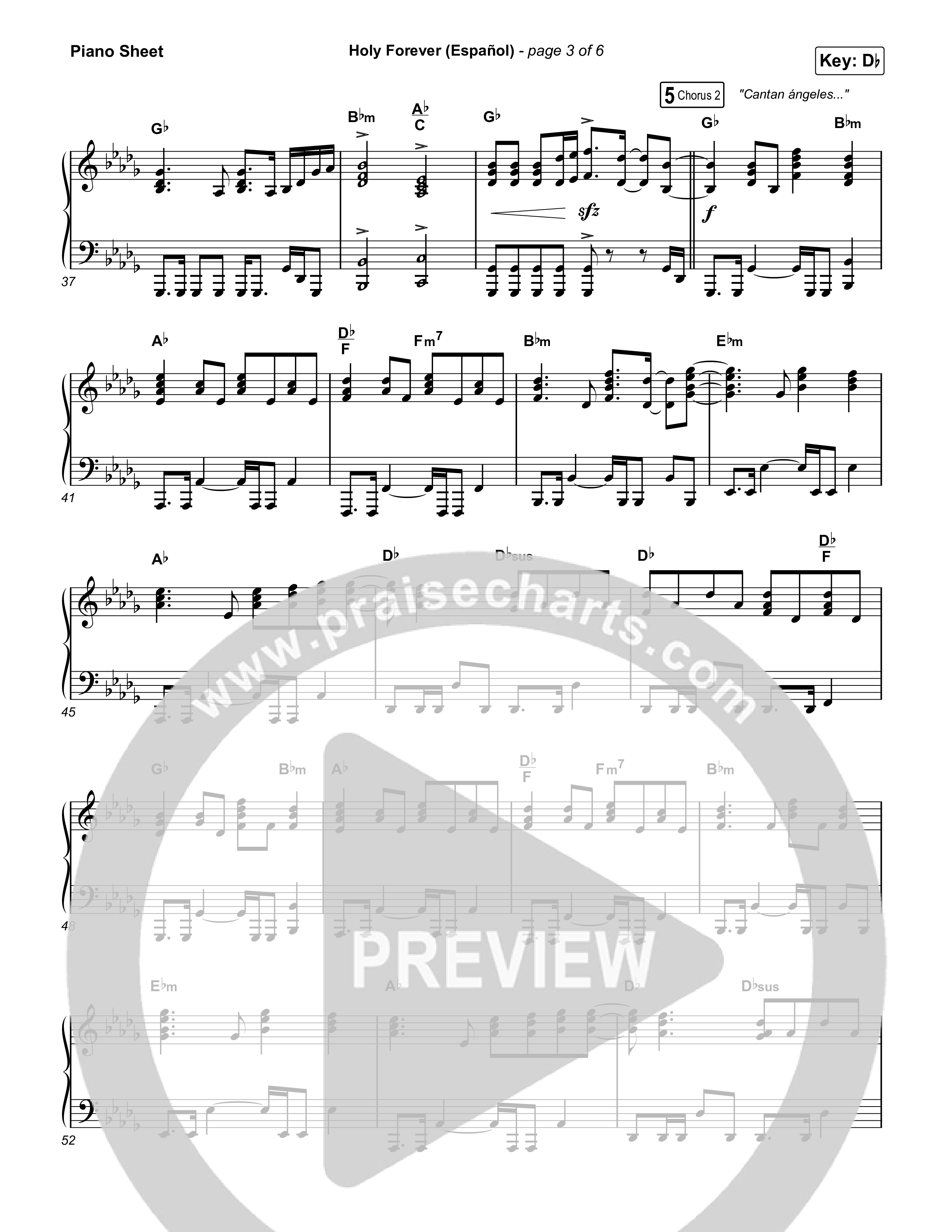 Holy Forever (Español) Piano Sheet (Chris Tomlin / Miel San Marcos)