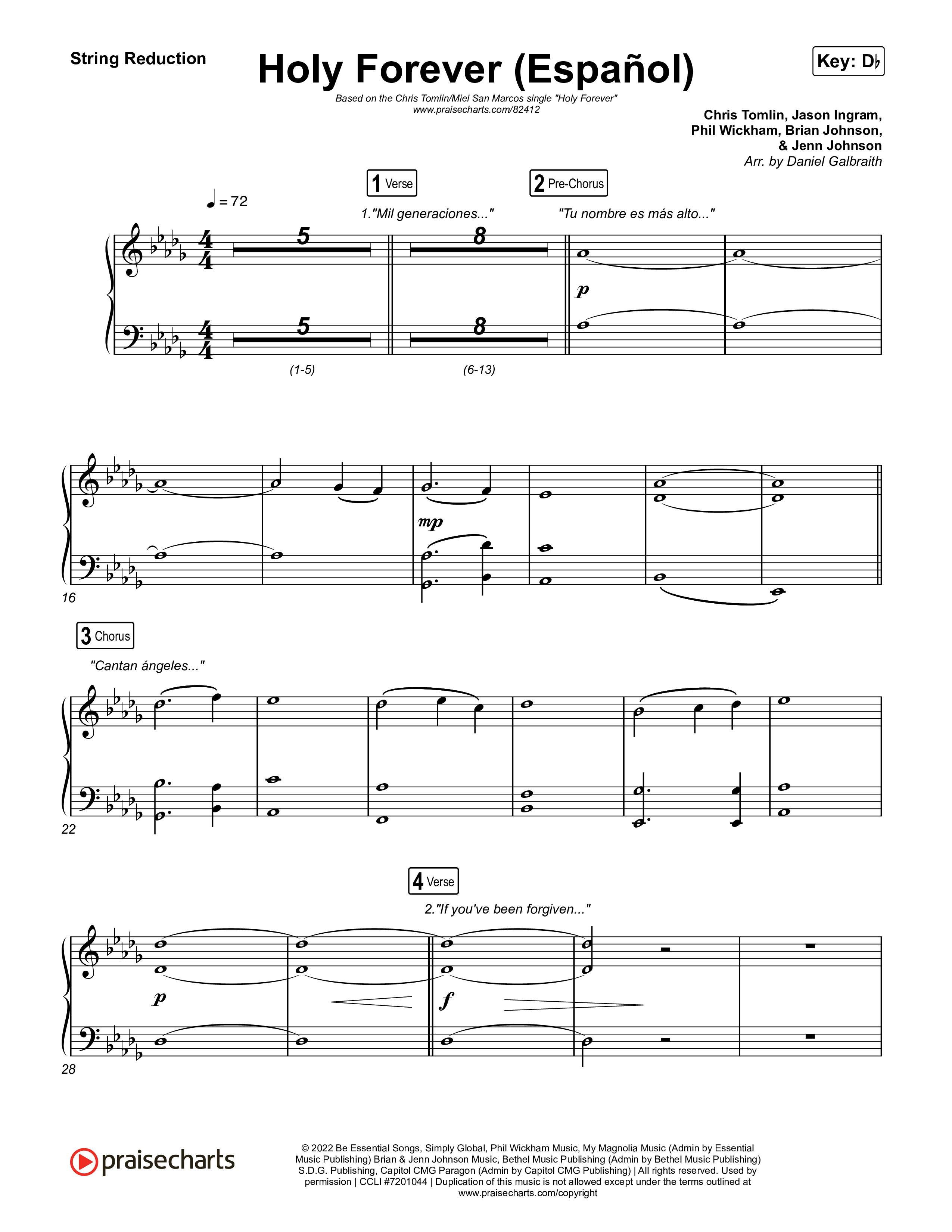 Holy Forever (Español) String Reduction (Chris Tomlin / Miel San Marcos)