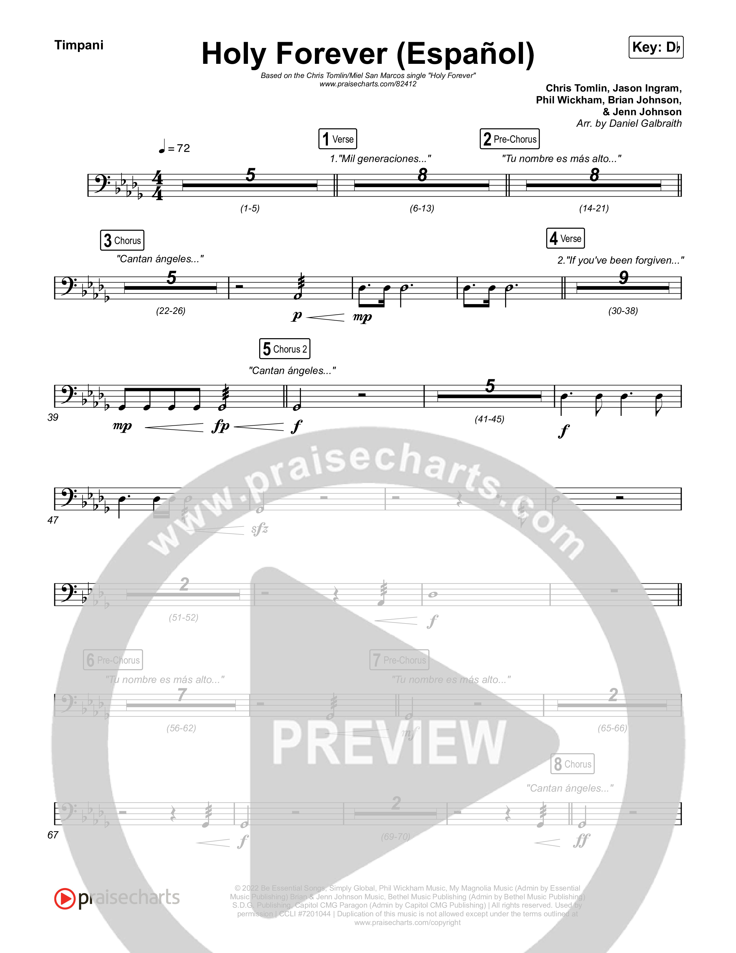 Holy Forever (Español) Timpani (Chris Tomlin / Miel San Marcos)