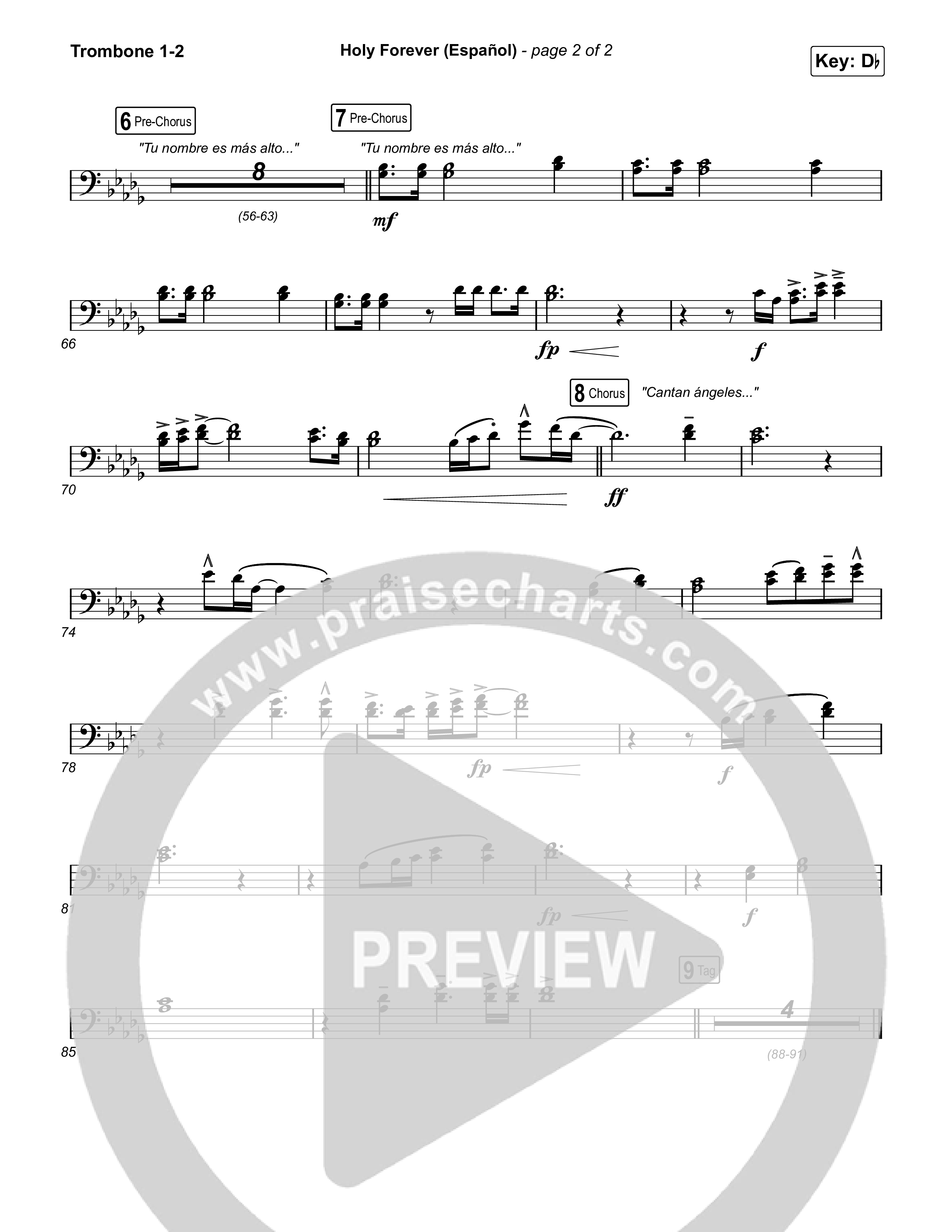 Holy Forever (Español) Trombone 1/2 (Chris Tomlin / Miel San Marcos)