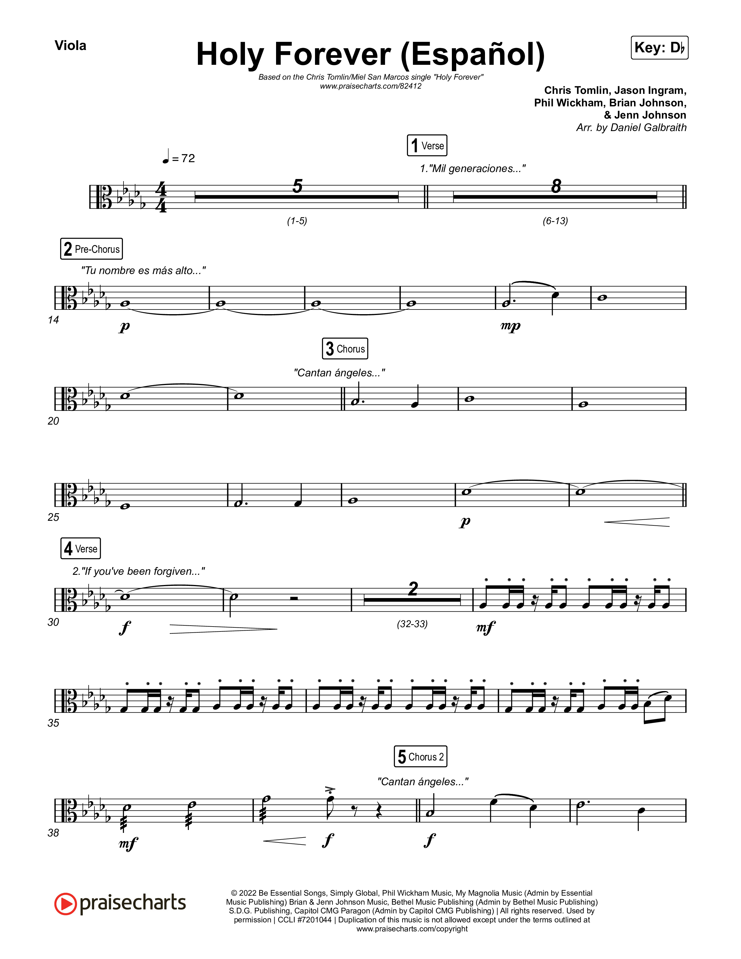 Holy Forever (Español) Viola (Chris Tomlin / Miel San Marcos)