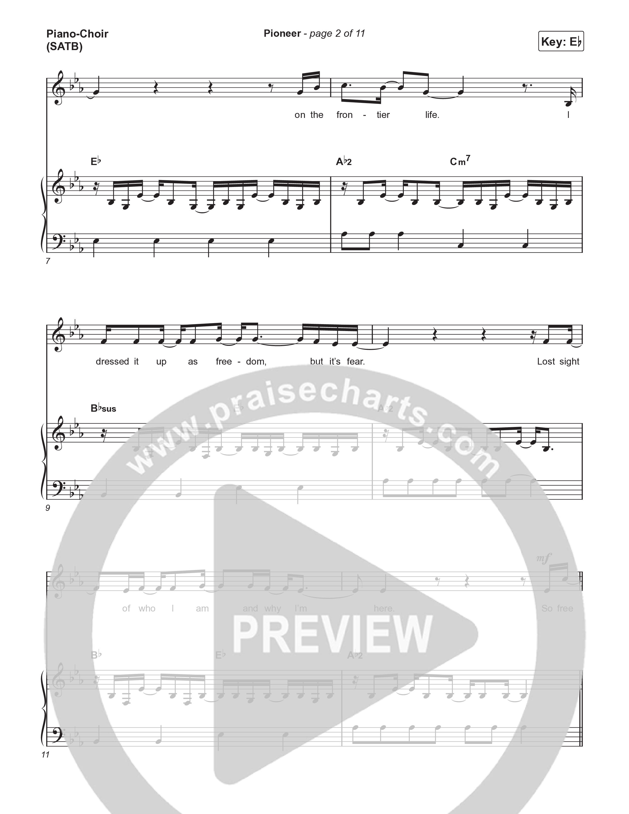 Pioneer Piano/Vocal (SATB) (Cory Asbury)