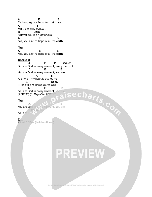God In Every Moment Chord Chart (Jena Brancart)